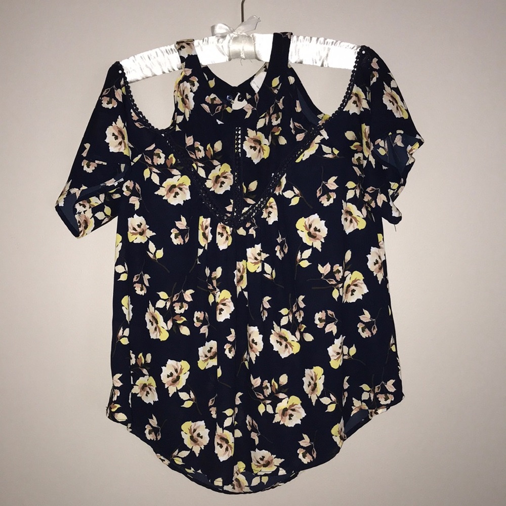 Floral off the shoulder shirt